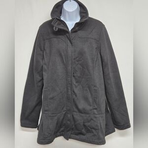 Last Kiss Black Jacket Coat 2X Longer Length Hidden Zip Up High Neck